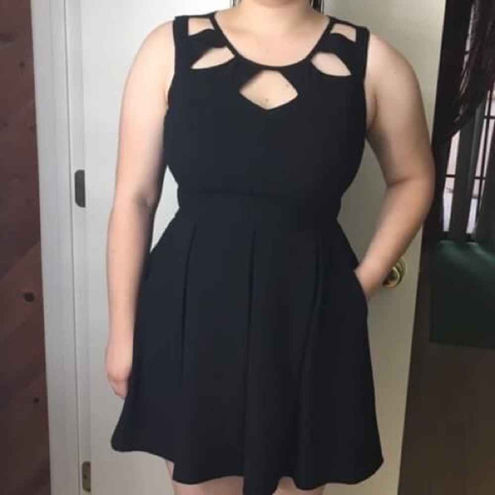 Black Cocktail Dress with Pockets